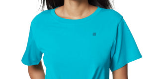 Anne Klein Women's Teal Twist Front Crew Neck Top Blue Size Small