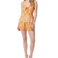 Blusa feminina Jessica Simpson Emerson Cotton com gola amarrada, amarela, tamanho X-S