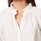 Camisa feminina Anne Klein Jo Cotton com botões frontais, branca, tamanho pequeno
