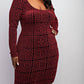 The Curve La - Plus Size Scoop Neck Short Dress