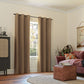 Painel de cortina blackout Sun Zero Preston Grommet Top marrom tamanho 40x95