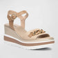 Nerogiardini - Women's Leather Chain Wedge Platform Sandals