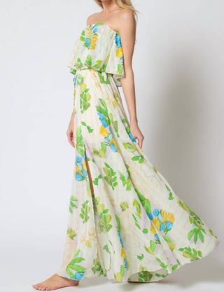 Aakaa - Tube elastic waised belted maxi Dress