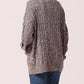 Minnie Rose - Cotton Oversized Marled Cable Cardigan