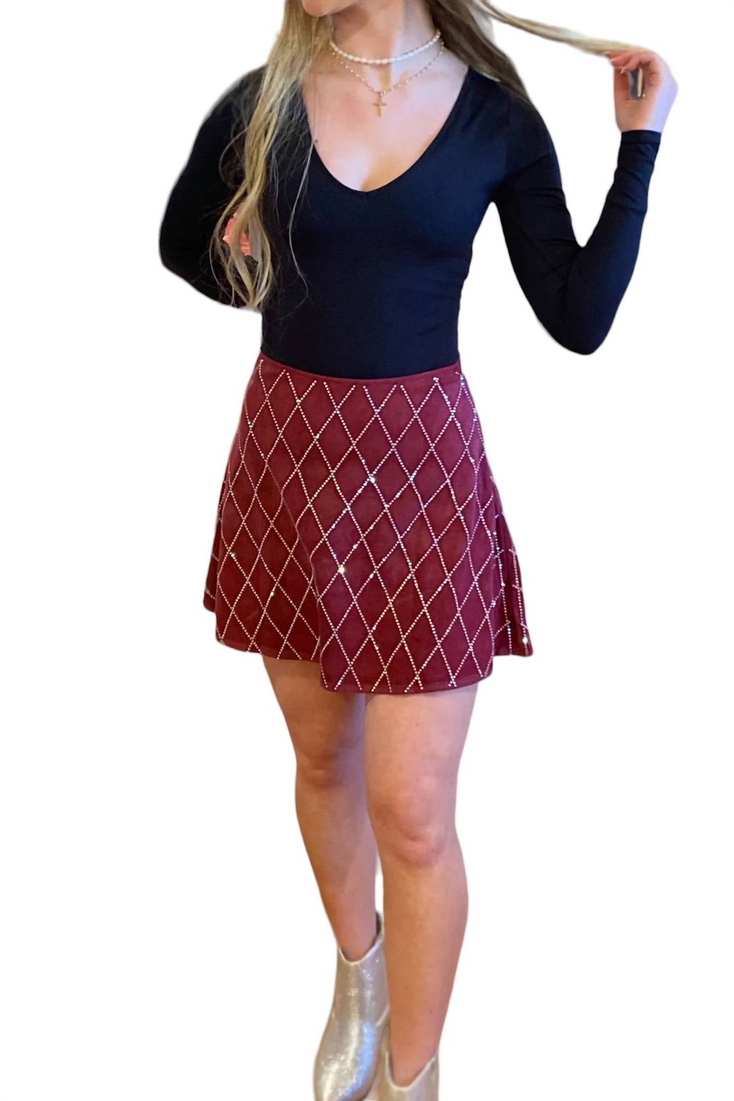 She + Sky - Gabrielle Glam Rhinestone Skirt