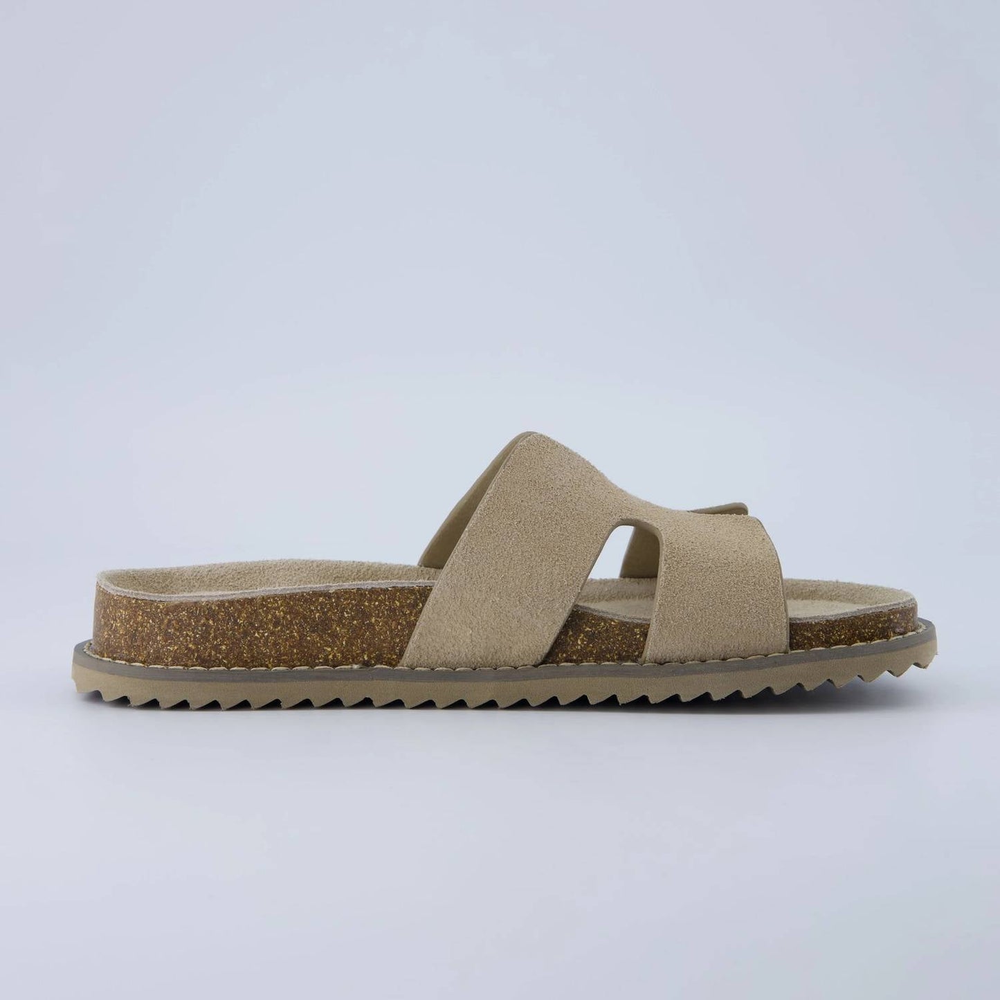 Cushionaire - Sandália feminina Wisdom com tiras recortadas em couro legítimo