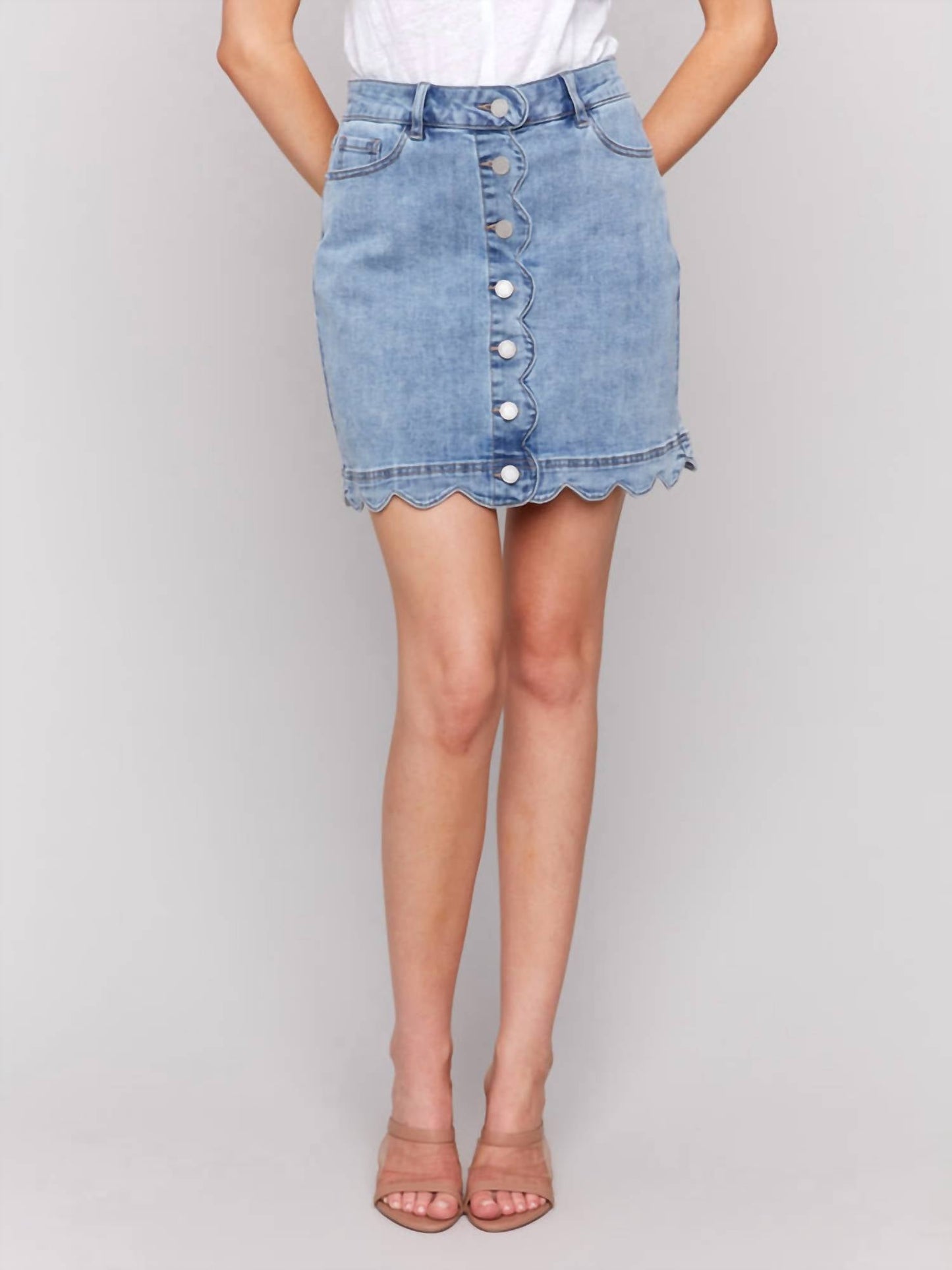 Charlie B - Charlie B Light Blue Scalloped Skort