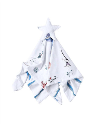 Malabar Baby - Cobertor de segurança de musselina de algodão com brinquedo de pelúcia