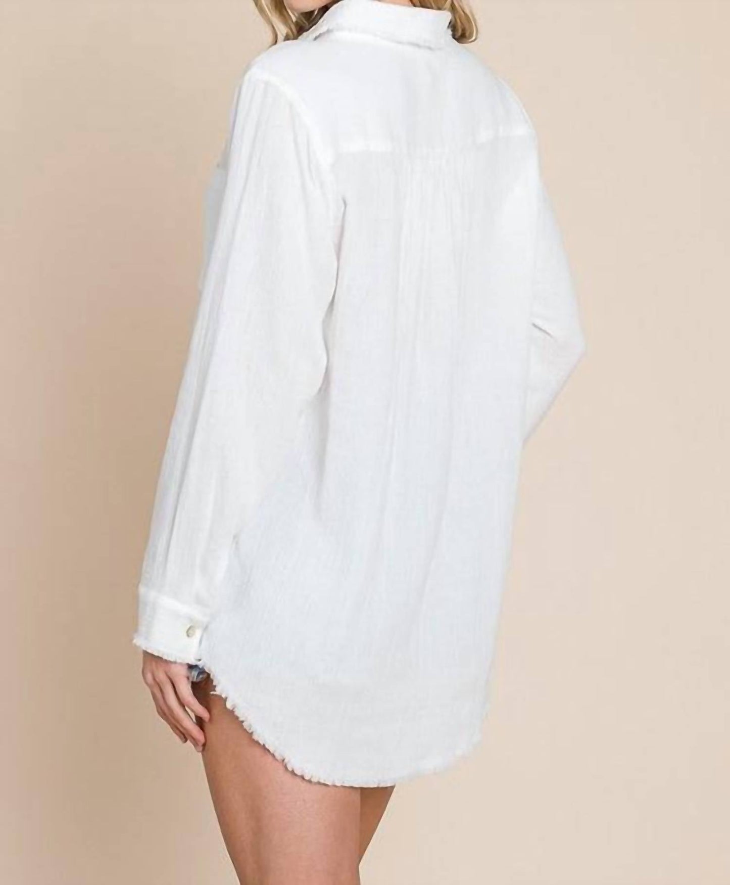 A Beauty By Bnb - Fray Gauze Blouse Top
