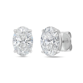 Diana M Jewels - 2.00 Cts Lab Grown Oval Cut Stud Earrings