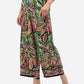 Joseph Ribkoff - Woven Paisley Print Wide-Leg Pants
