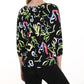 Frank Lyman - Frank Lyman Black/Multi Abstract Print Top Style 256190
