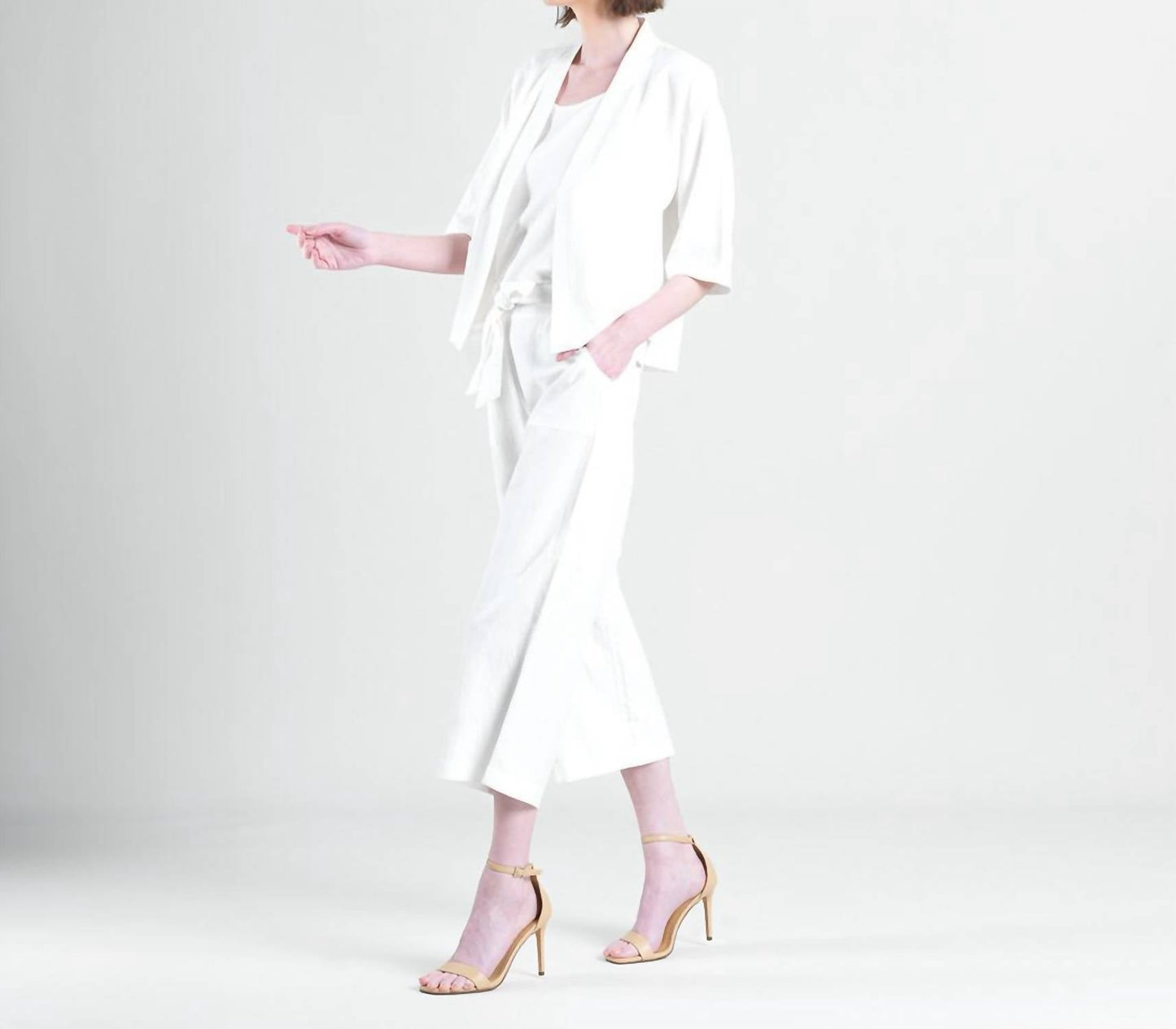 Clara Sunwoo - Linen Knit - Hi-Low Pocket Cardigan Jacket