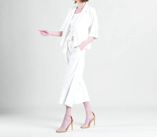 Clara Sunwoo - Malha de linho - Casaco cardigan com bolso alto e baixo