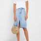 Topshop - Denim Front Split Pencil Denim Skirt