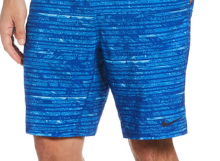 Calção de banho Nike Oxidized Stripe 9 masculino, azul, tamanho pequeno