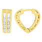 10K Yellow Gold 1/2 cttw Diamond Huggy Heart Hoop Earrings (I-J Clarity, I2-I3 Color)