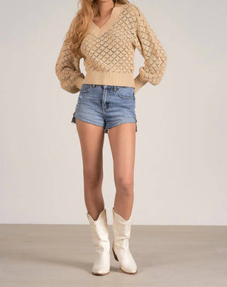 Elan - Brie V-neck Long Sleeve Sweater