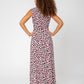Vestido longo sem mangas Leota feminino, perfeito, com estampa de leopardo e pomba, branco