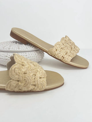 Coco Indigo - Sandálias Capri Texturizadas Femininas Slip-on