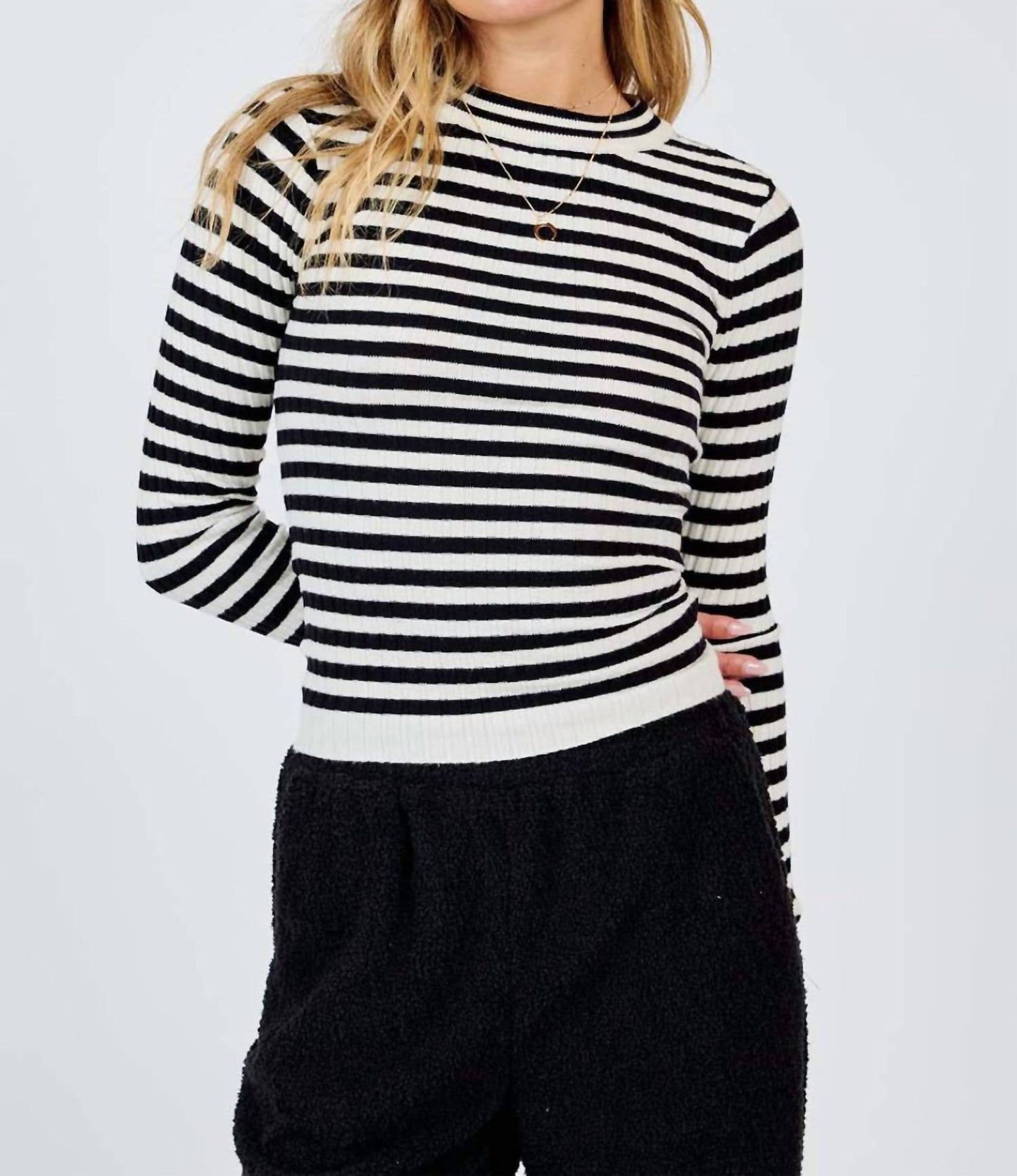 Sadie & Sage - Striped Crewneck Sweater