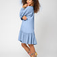 Vestido bordado Luna feminino Leota azul tamanho XX-G