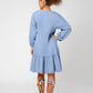Vestido bordado Luna feminino Leota azul tamanho XX-G