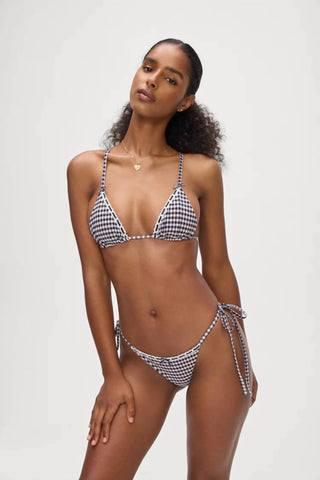 Frankies Bikinis - Lumia Gingham Triangle Bikini Top