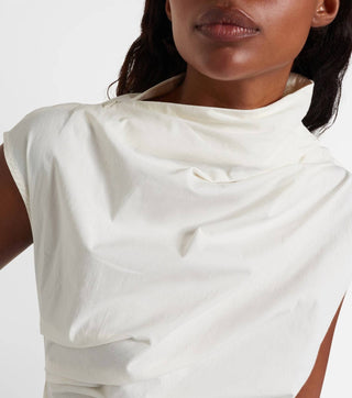 Ganni - Stretch Cotton Ruched Top