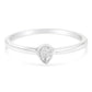 .925 Sterling Silver 1/20 Carat Diamond Teardrop Pear-Shaped Miracle Set Petite Fashion Promise Ring (J-K Color, I1-I2 Clarity) - Size 6
