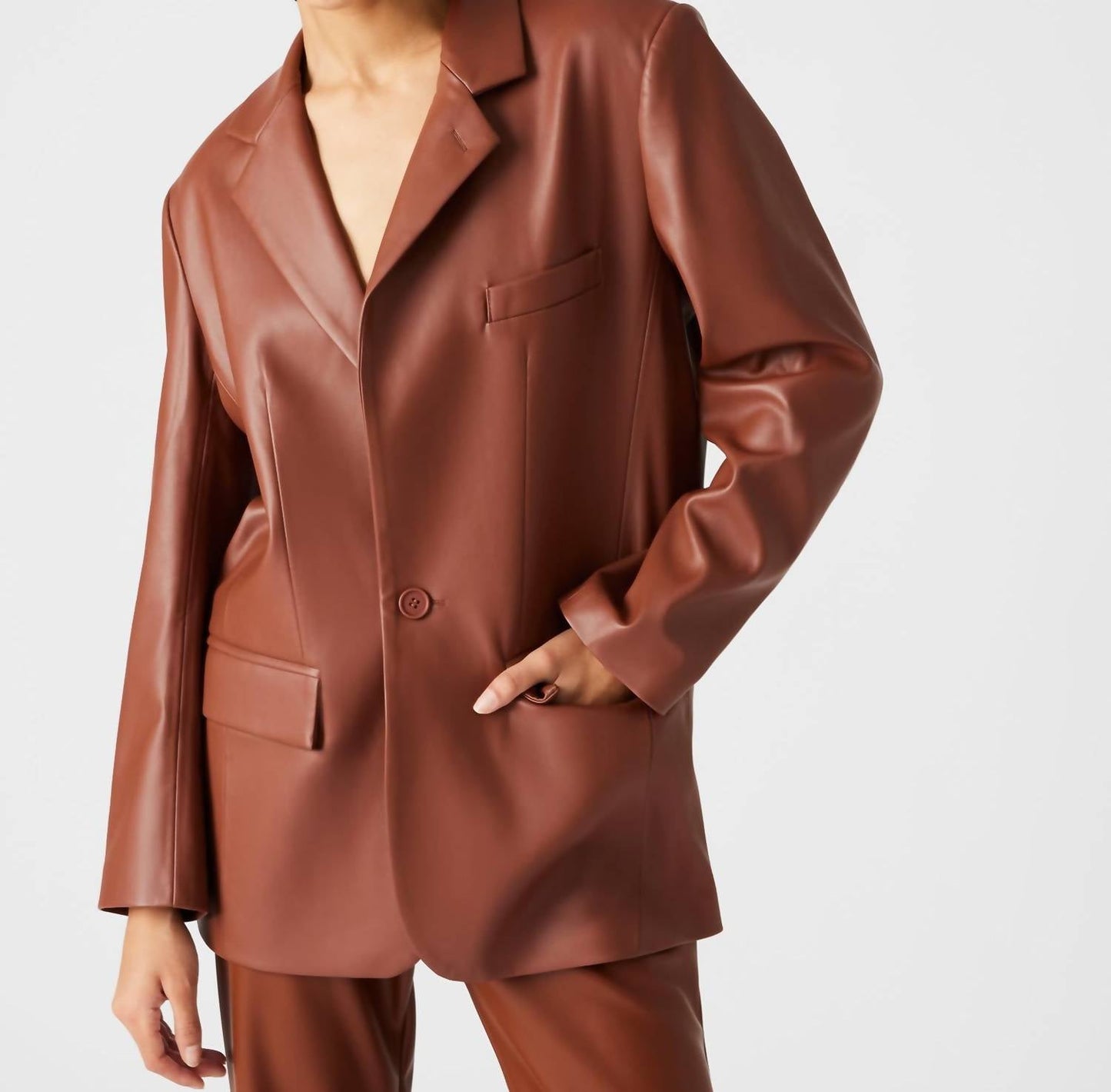 Steve Madden - Faux Leather Blazer