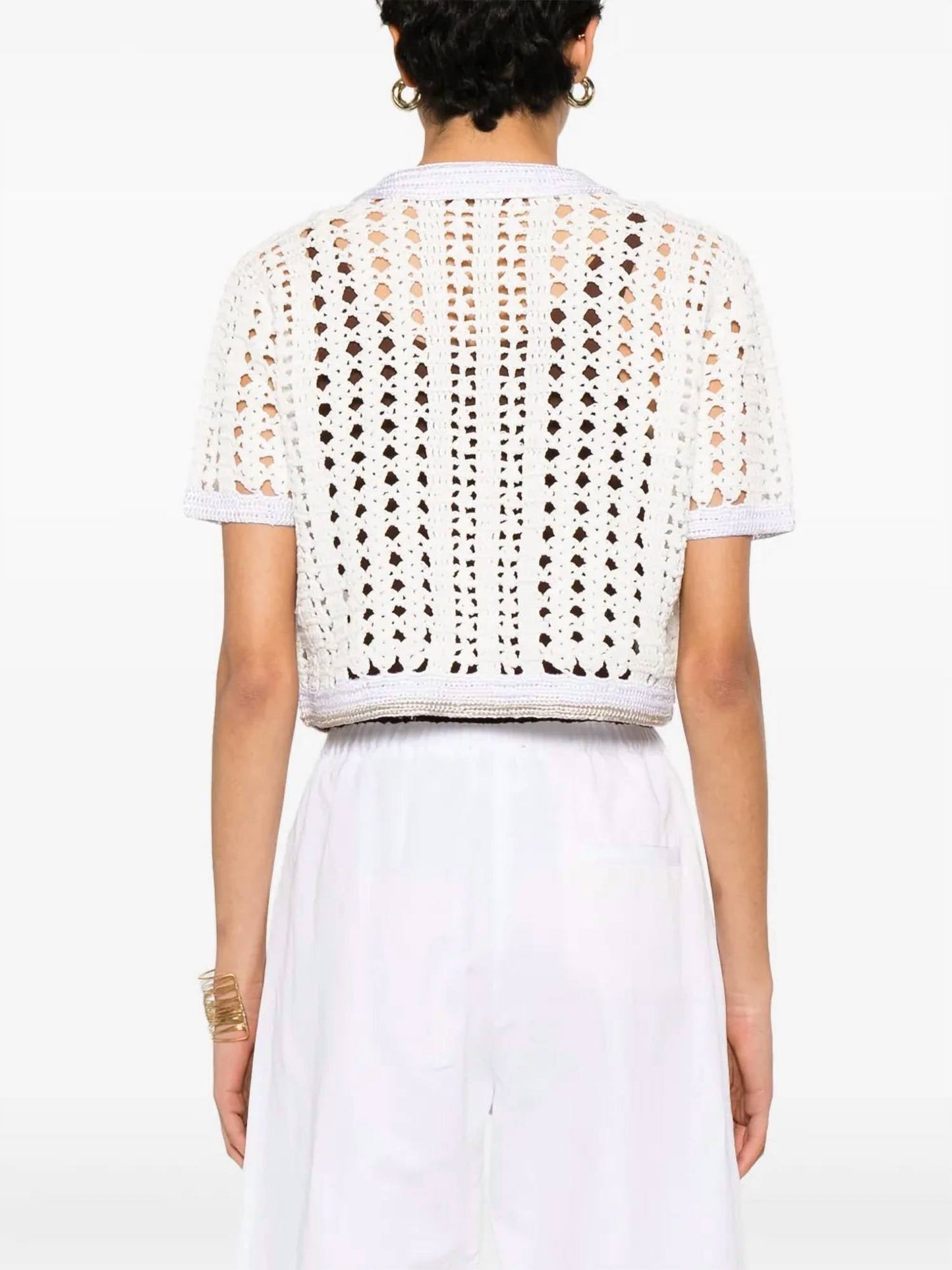 Forte Forte - Cable Lux Crochet Cropped Polo