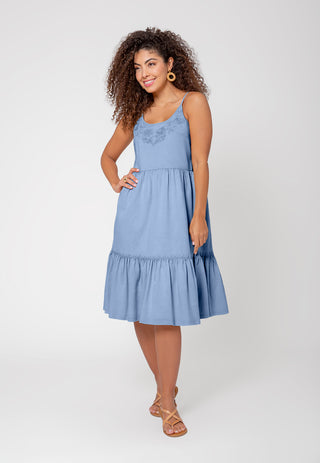 Vestido Esmeralda Leota Feminino em Chambray Lord &amp; Taylor Azul
