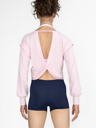Body Wrappers - Oversized Drop Shoulder Twist Back Pull Over