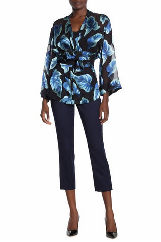 Alice + Olivia - Wool Blend Mid Rise Ankle Crop Slits Pants