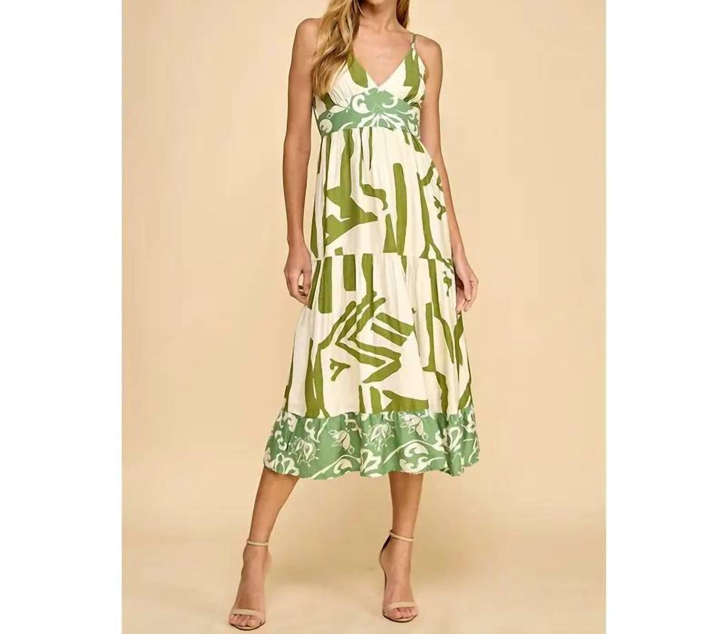 Tcec - Abstract Print Midi Dress