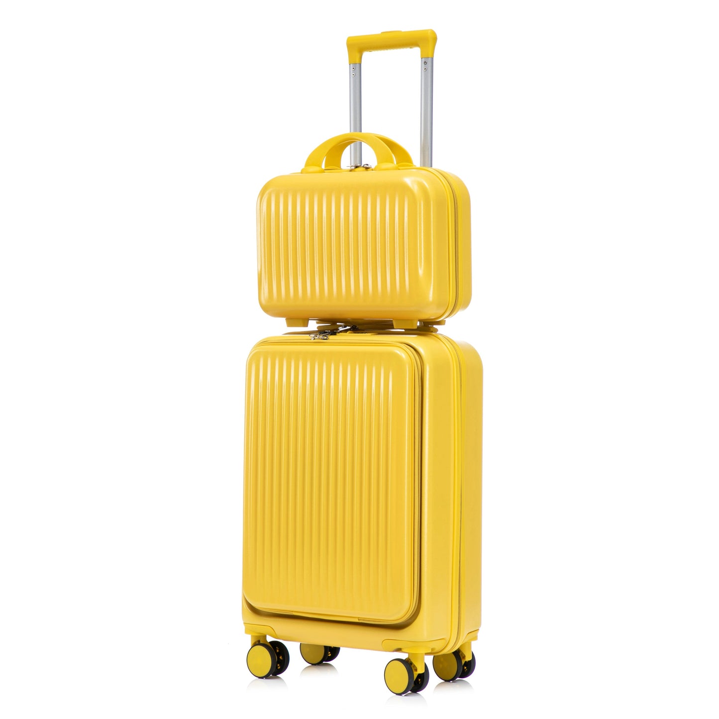 14'/20' 2-Piece ABS Spinner Wheel Luggage Set with Combination Lock