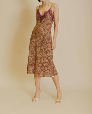 Aureum - Floral Lace Slip Midi Dress