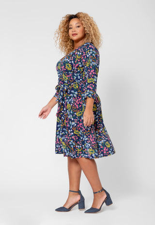 Vestido envelope falso feminino Leota azul