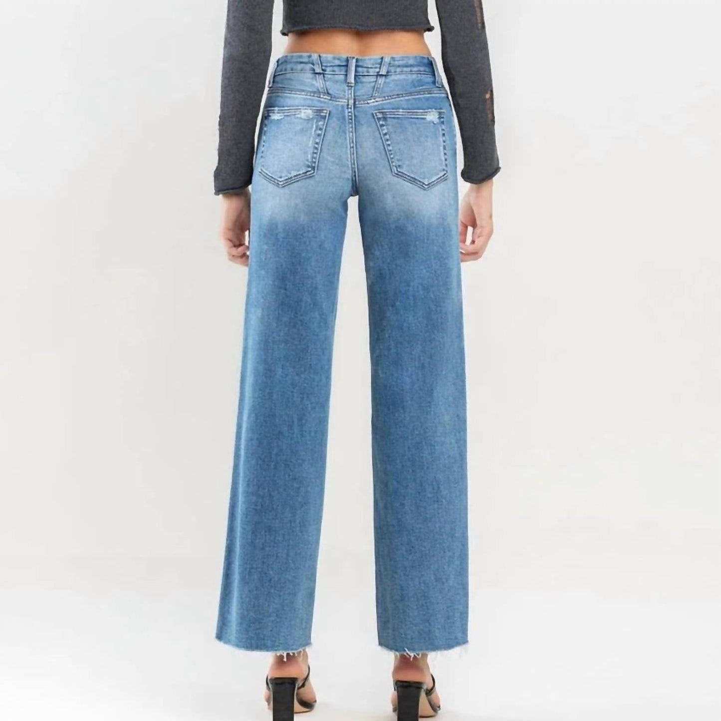 Vervet By Flying Monkey - Olivia Mid Rise Wide Leg Jeans