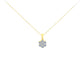 14K Yellow Gold 1.00 Cttw Brilliant Round-Cut Diamond 7 Stone Floral Cluster 18" Pendant Necklace (H-I Color, SI2-I1 Clarity)