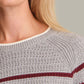 525 America - Brooke Crew Neck Textured Stripe Pullover Sweater