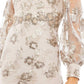 Mac Duggal - Embellished High Neck Illusion Long Sleeve Midi Dress