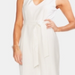 Macacão curto com cinto feminino Vince Camuto, branco, tamanho 4