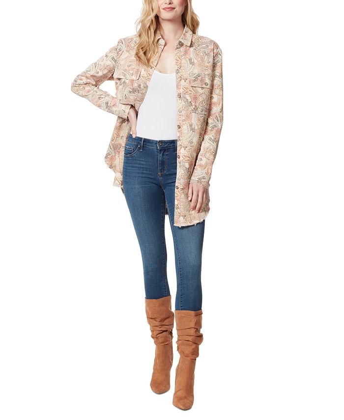 Jaqueta feminina Jessica Simpson Tenley Overshirt, branca, tamanho pequeno