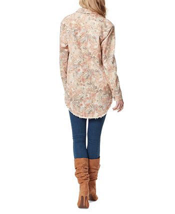 Jaqueta feminina Jessica Simpson Tenley Overshirt, branca, tamanho pequeno