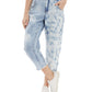Calça jeans feminina desfiada, com bolso, zíper, fecho de botão, cintura elástica, cor crua, cortada, azul, tamanho 26