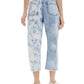 Calça jeans feminina desfiada, com bolso, zíper, fecho de botão, cintura elástica, cor crua, cortada, azul, tamanho 26