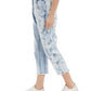 Calça jeans feminina desfiada, com bolso, zíper, fecho de botão, cintura elástica, cor crua, cortada, azul, tamanho 26