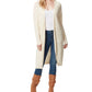 Cardigan feminino Jessica Simpson com nervuras e frente aberta, tamanho XS